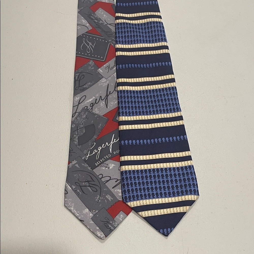 Karl Lagerfeld Silk Tie Duo: A Masterclass in Heritage